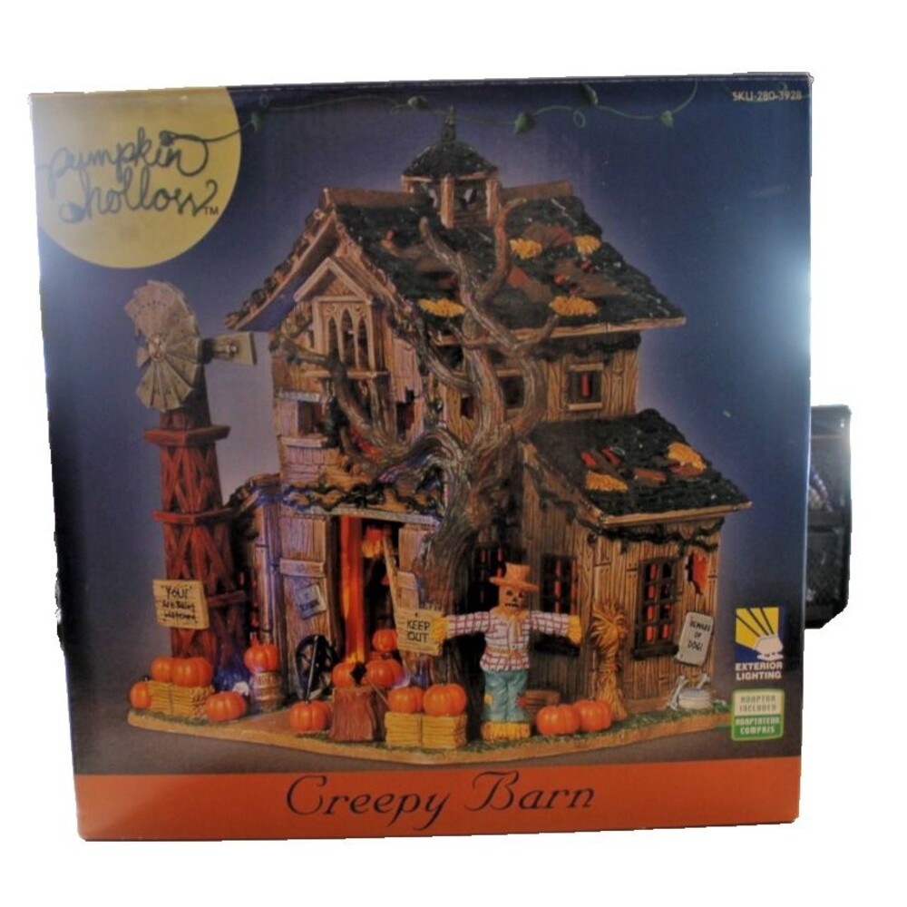 Vtg 2005 Lemax Spooky Town Halloween Village Creepy Haunted Barn Lighted #55222